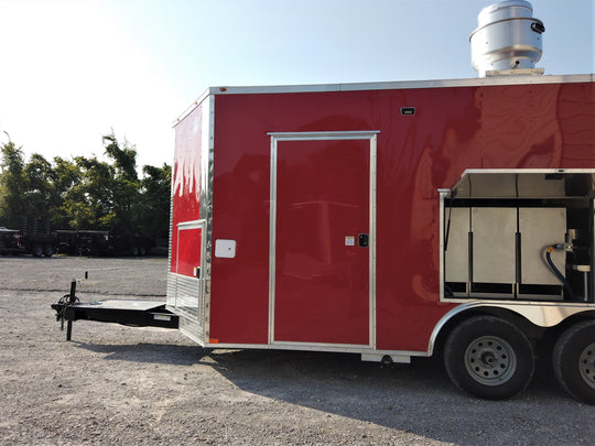 8.5' x 16' Red Concession Food Trailer With Appliances