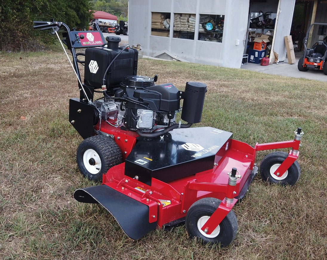 WorldLawn Hydro Walk Behind Mower Front Right