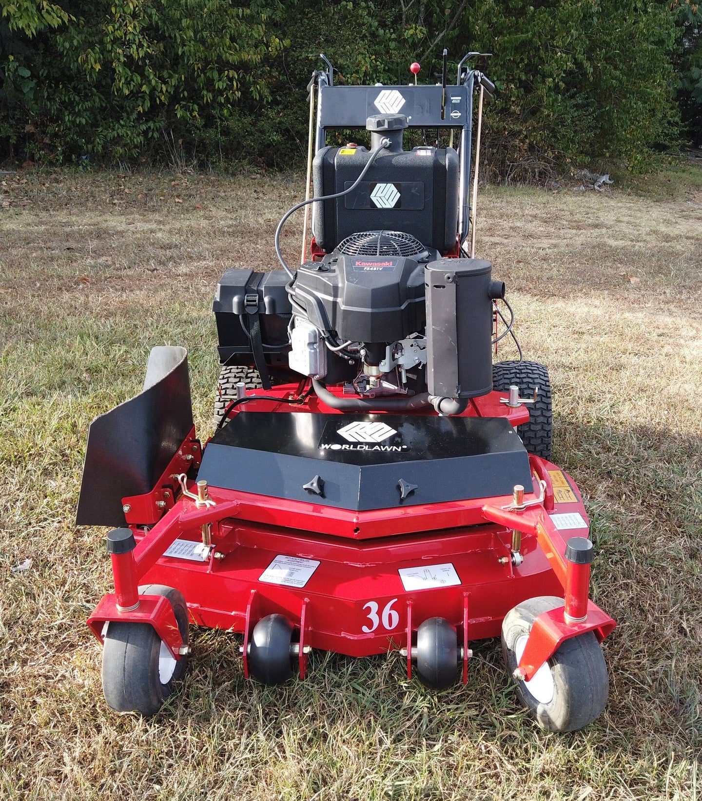 WorldLawn 36" Belt Walk Behind Mower Front Left