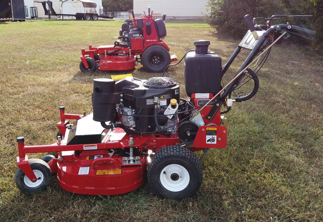 WorldLawn 36" Belt Walk Behind Mower Front Left