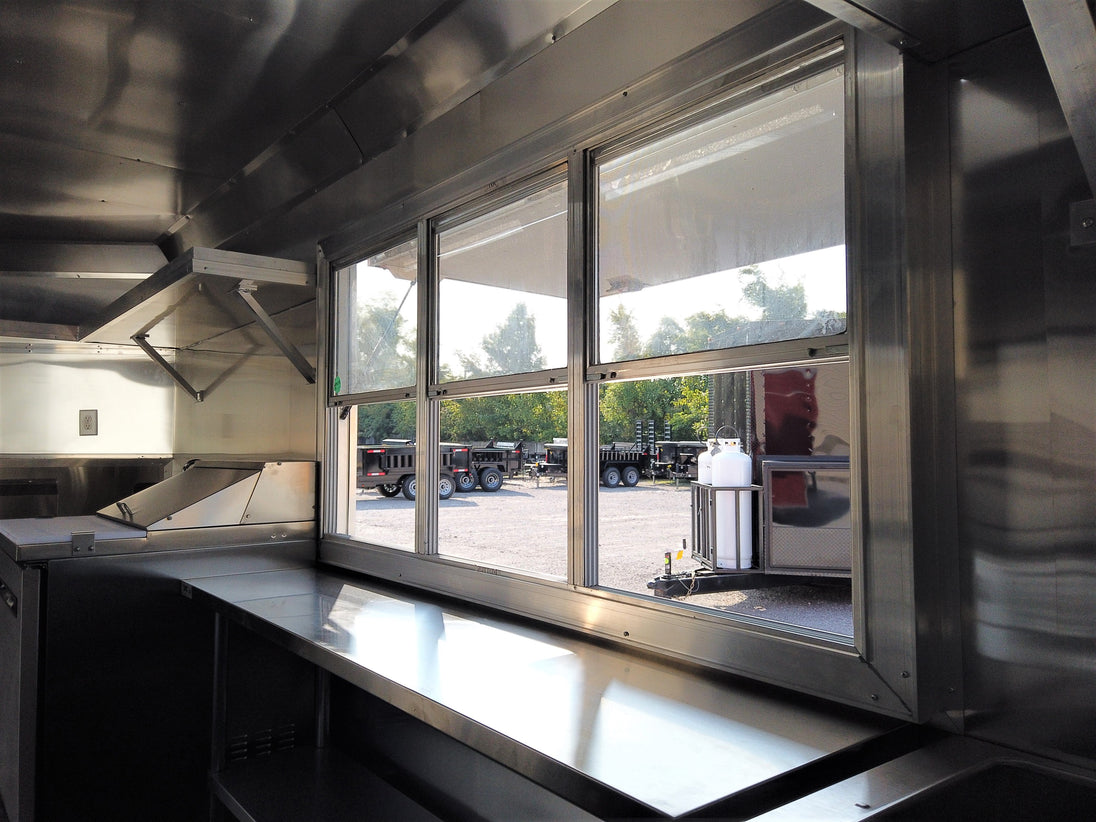 8.5' x 16' Red Concession Food Trailer With Appliances