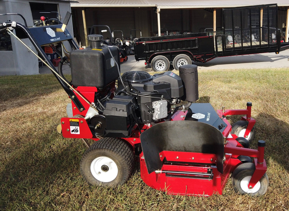 WorldLawn 36" Belt Walk Behind Mower Front Left