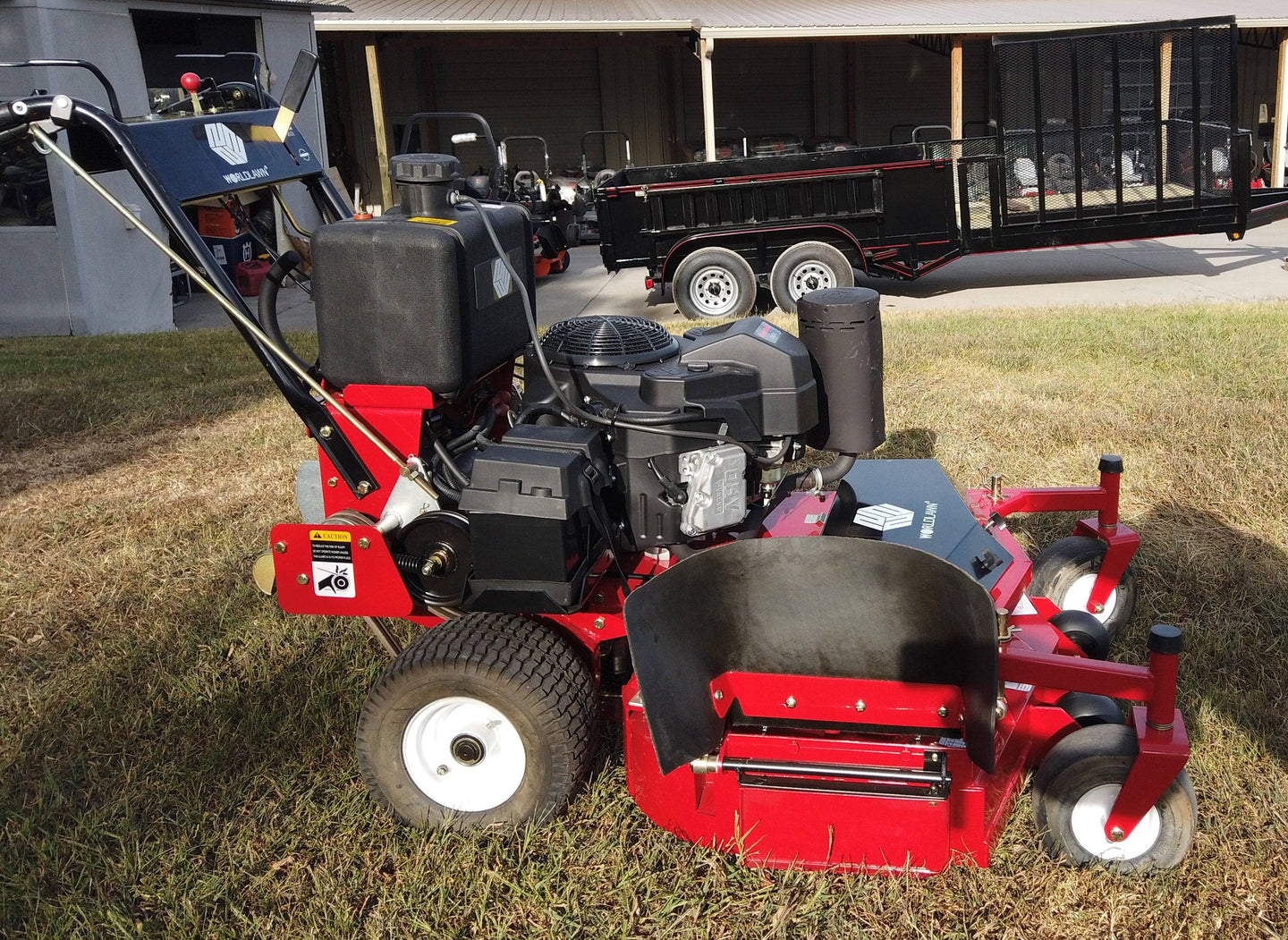 WorldLawn 36" Belt Walk Behind Mower Front Left