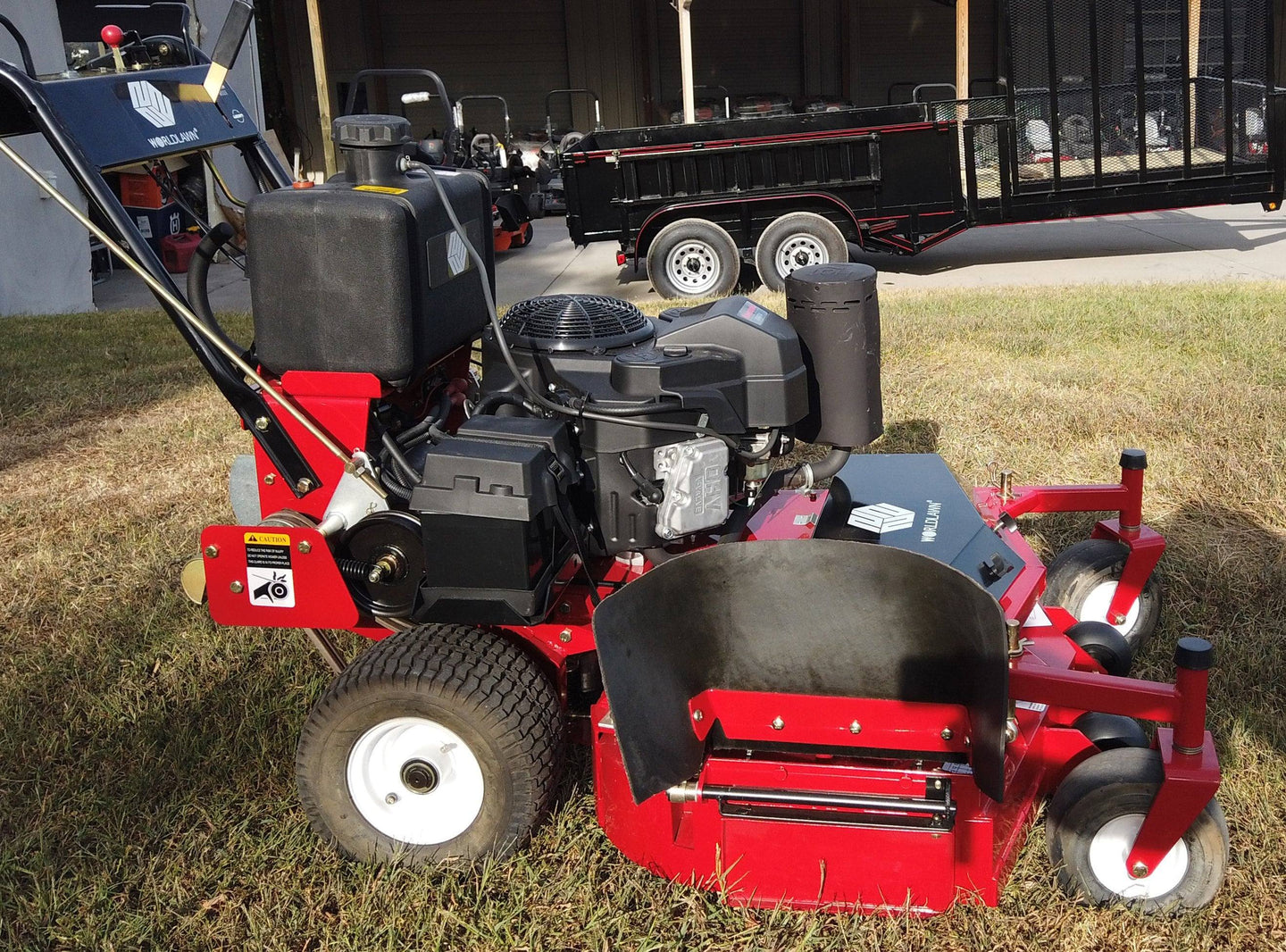 WorldLawn Hydro Walk Behind Mower Front Left
