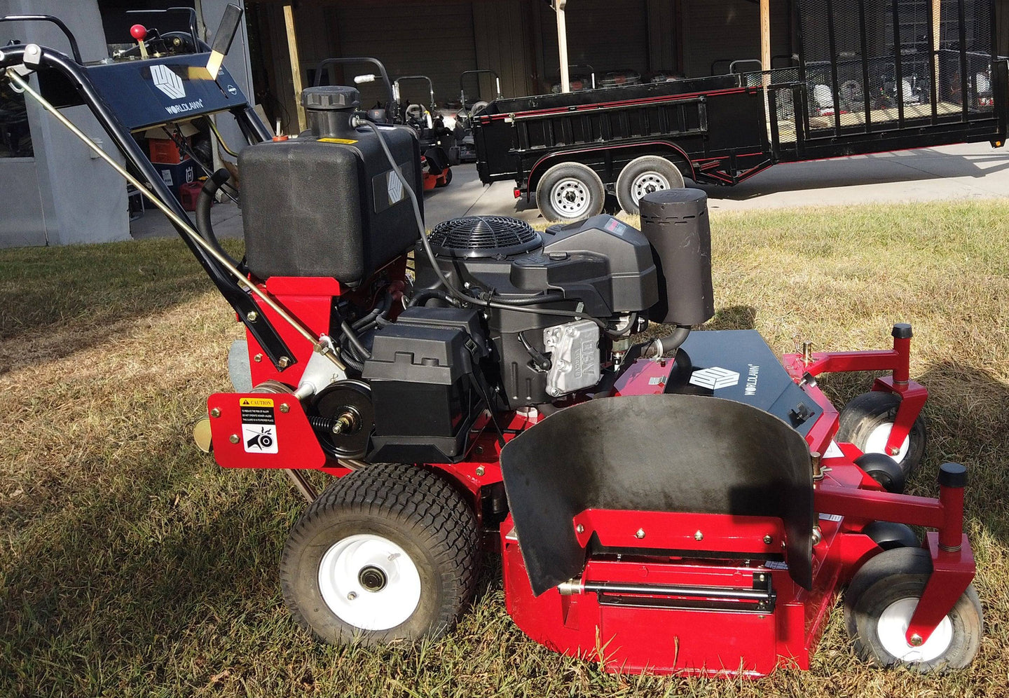 WorldLawn Hydro Walk Behind Mower Front Left
