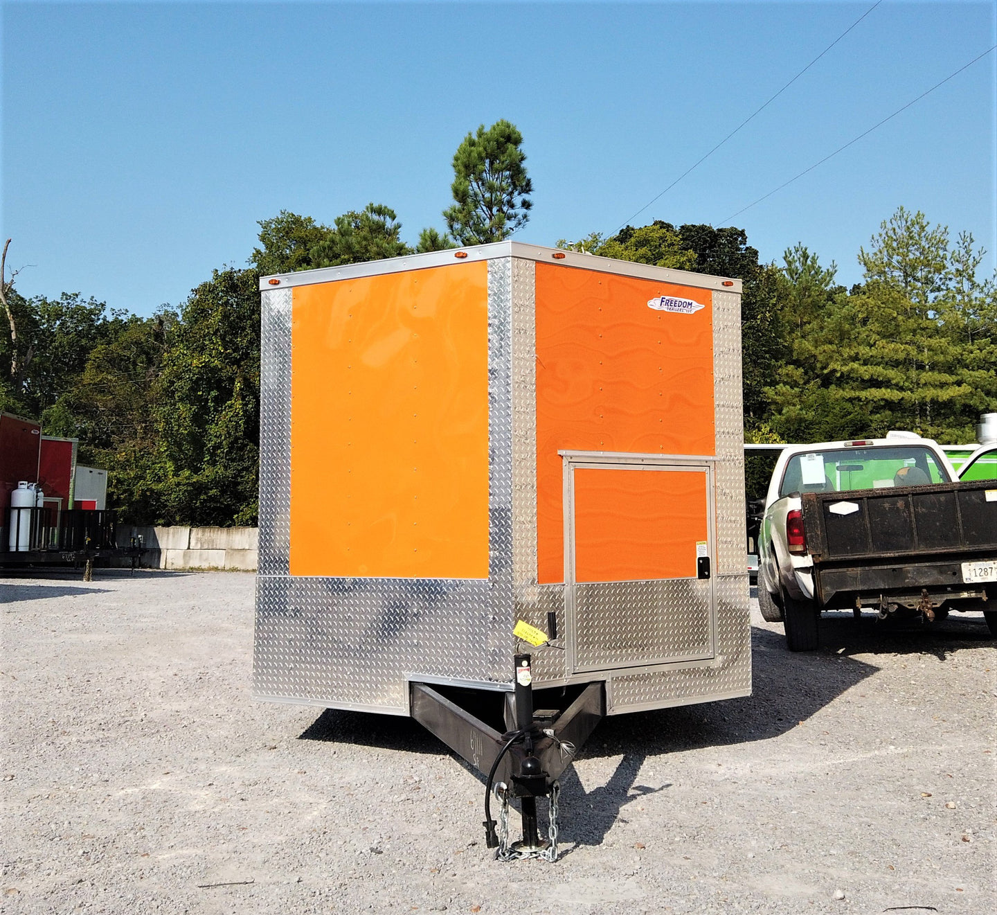 8.5' x 16' Orange Concession Food Trailer With Appliances