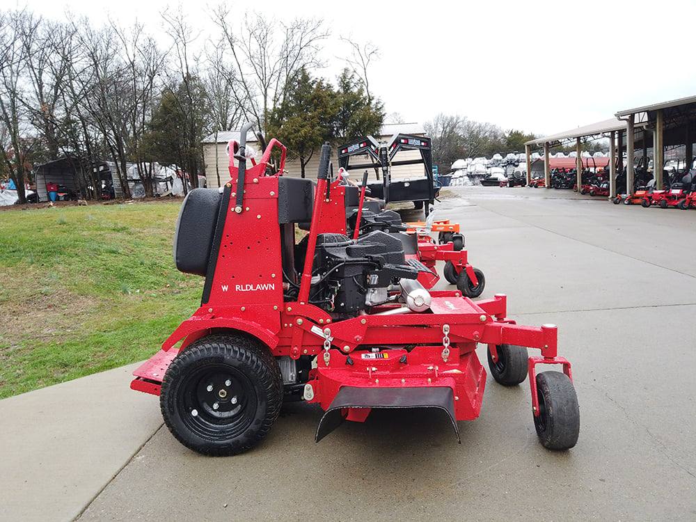 WorldLawn Venom Stand-On Walk Behind Mower Front Left