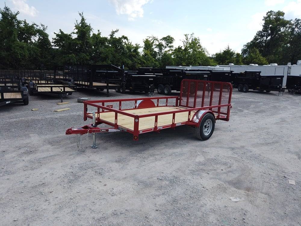 Utility Trailer 6.5' X 12' Red 3500lb Dovetail Mesh Gate