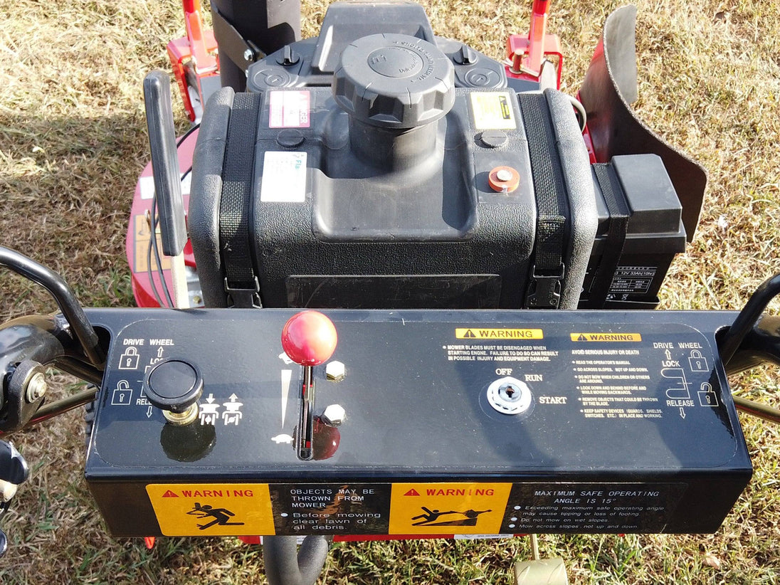 WorldLawn Hydro Walk Behind Mower Front Left