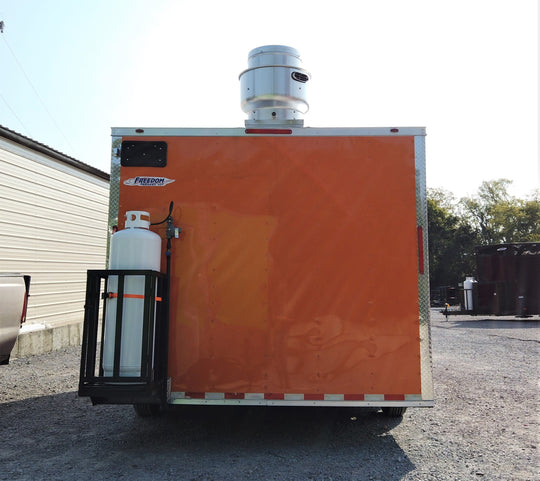 8.5' x 16' Orange Concession Food Trailer With Appliances