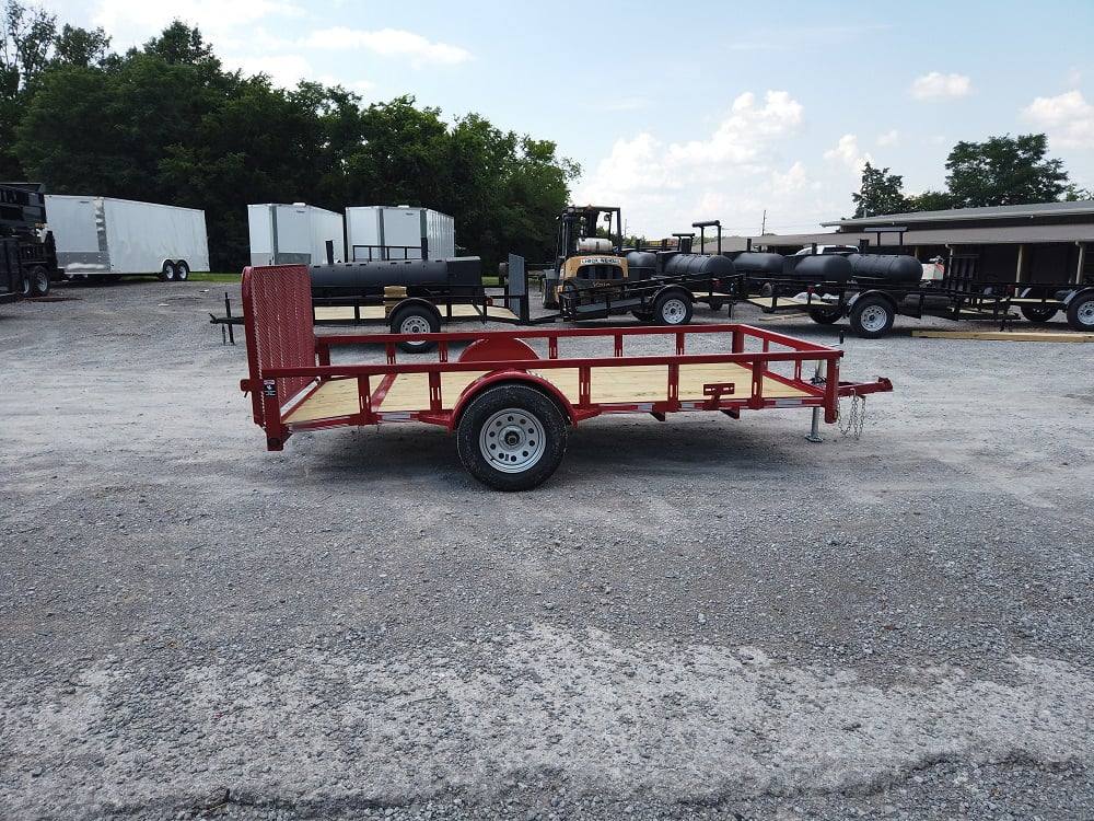 Utility Trailer 6.5' X 12' Red 3500lb Dovetail Mesh Gate