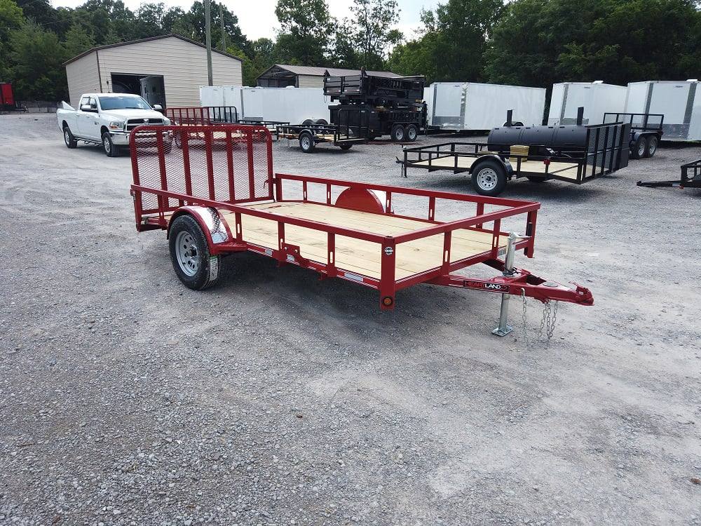 Utility Trailer 6.5' X 12' Red 3500lb Dovetail Mesh Gate