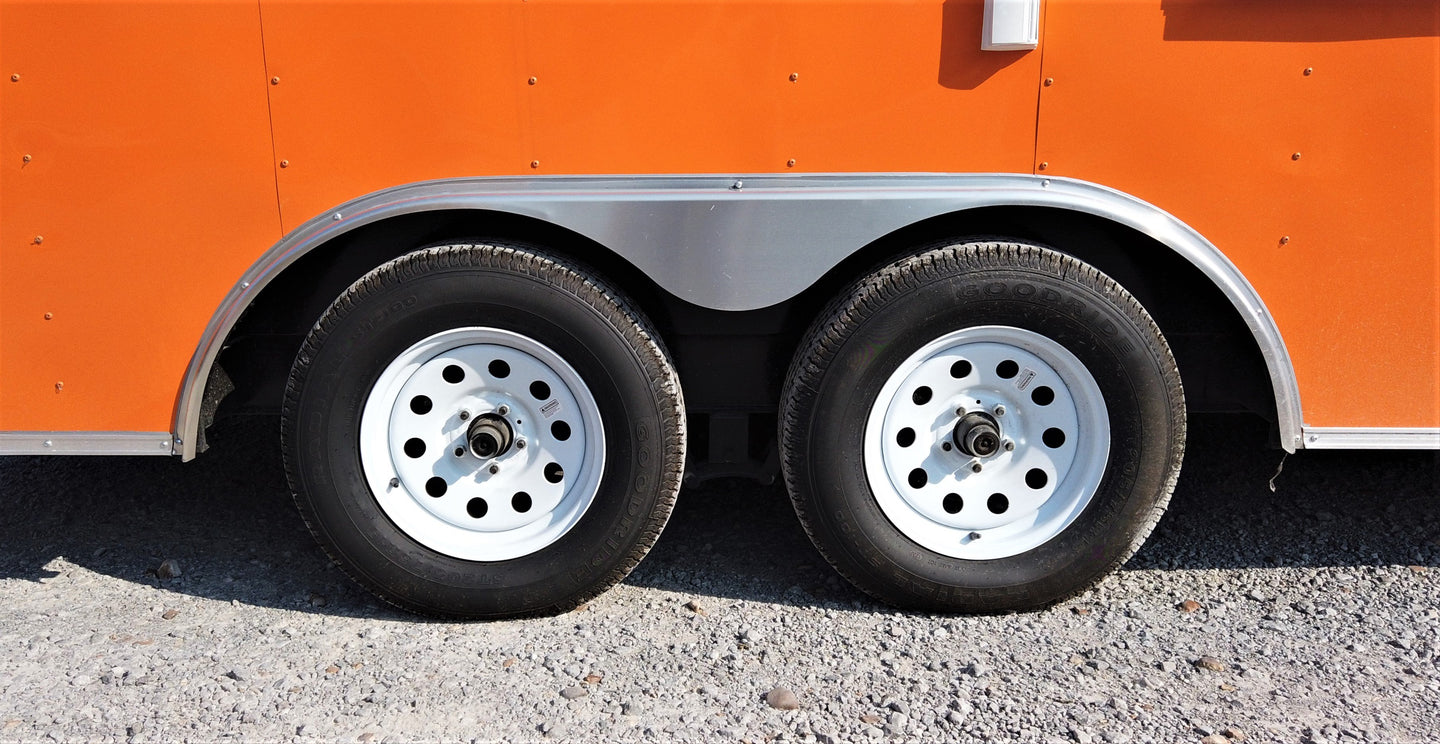 8.5' x 16' Orange Concession Food Trailer With Appliances