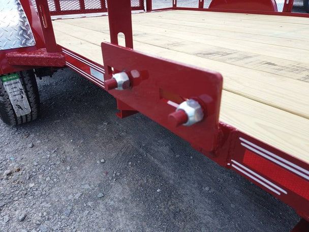 Utility Trailer 6.5' X 12' Red 3500lb Dovetail Mesh Gate