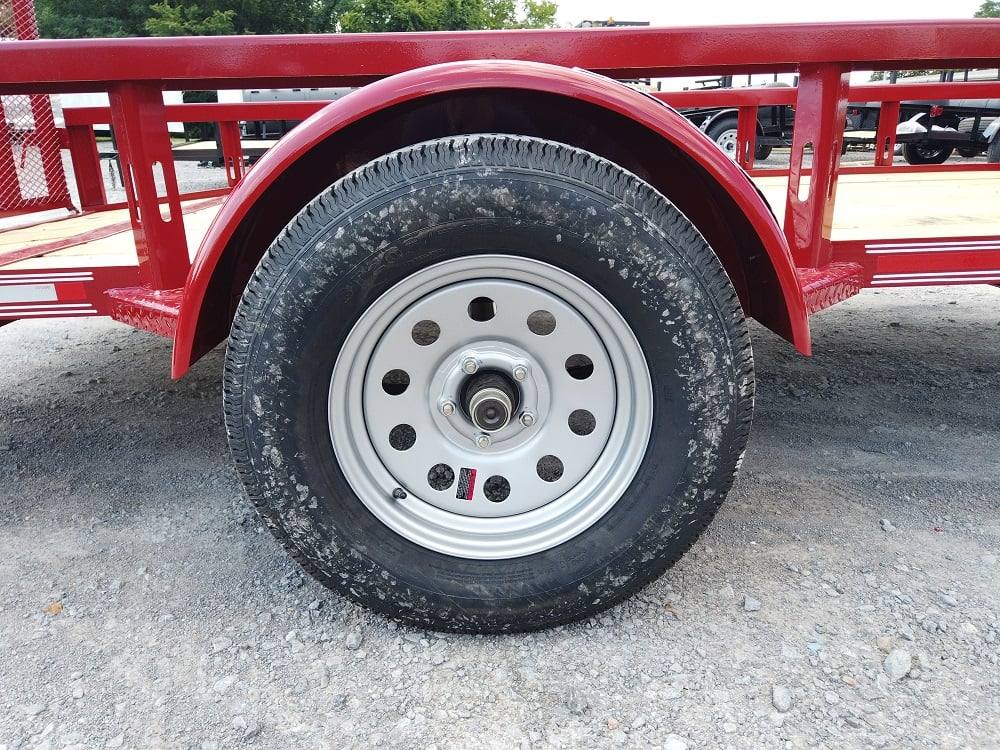 Utility Trailer 6.5' X 12' Red 3500lb Dovetail Mesh Gate