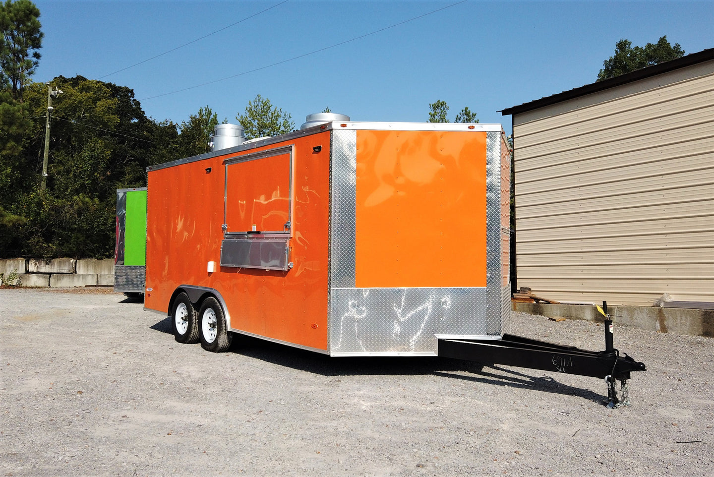 8.5' x 16' Orange Concession Food Trailer With Appliances