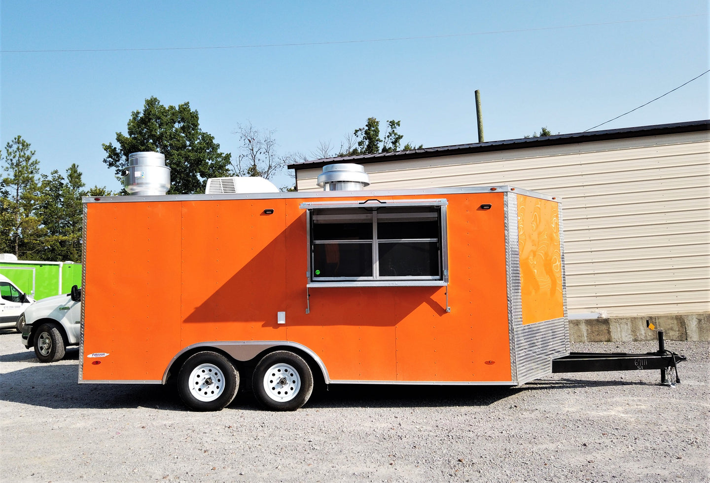 8.5' x 16' Orange Concession Food Trailer With Appliances