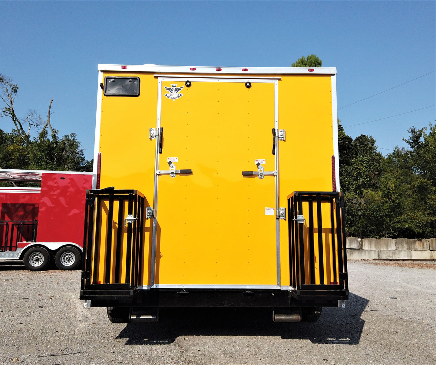 8.5' x 16' Yellow Concession Food V-Nose Trailer