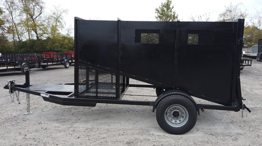 6x10 Enclosed Piggyback Leaf Vac Trailer Left Side