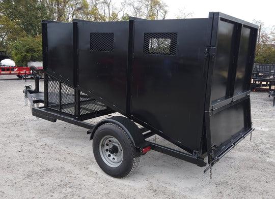 6x10 Enclosed Piggyback Leaf Vac Trailer Left Side