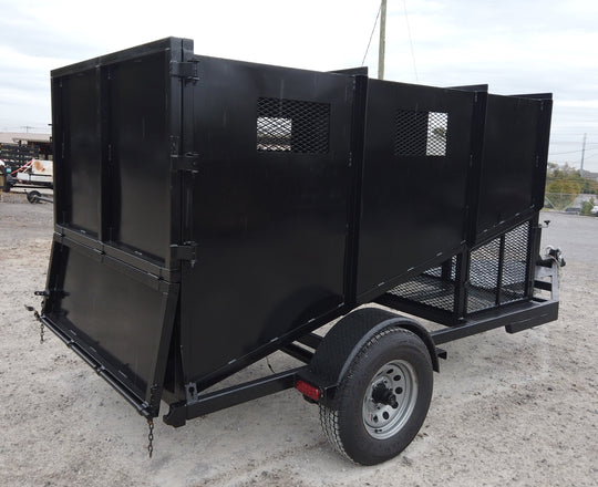 6x10 Enclosed Piggyback Leaf Vac Trailer Left Side