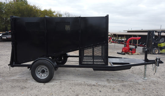 6x10 Enclosed Piggyback Leaf Vac Trailer Left Side