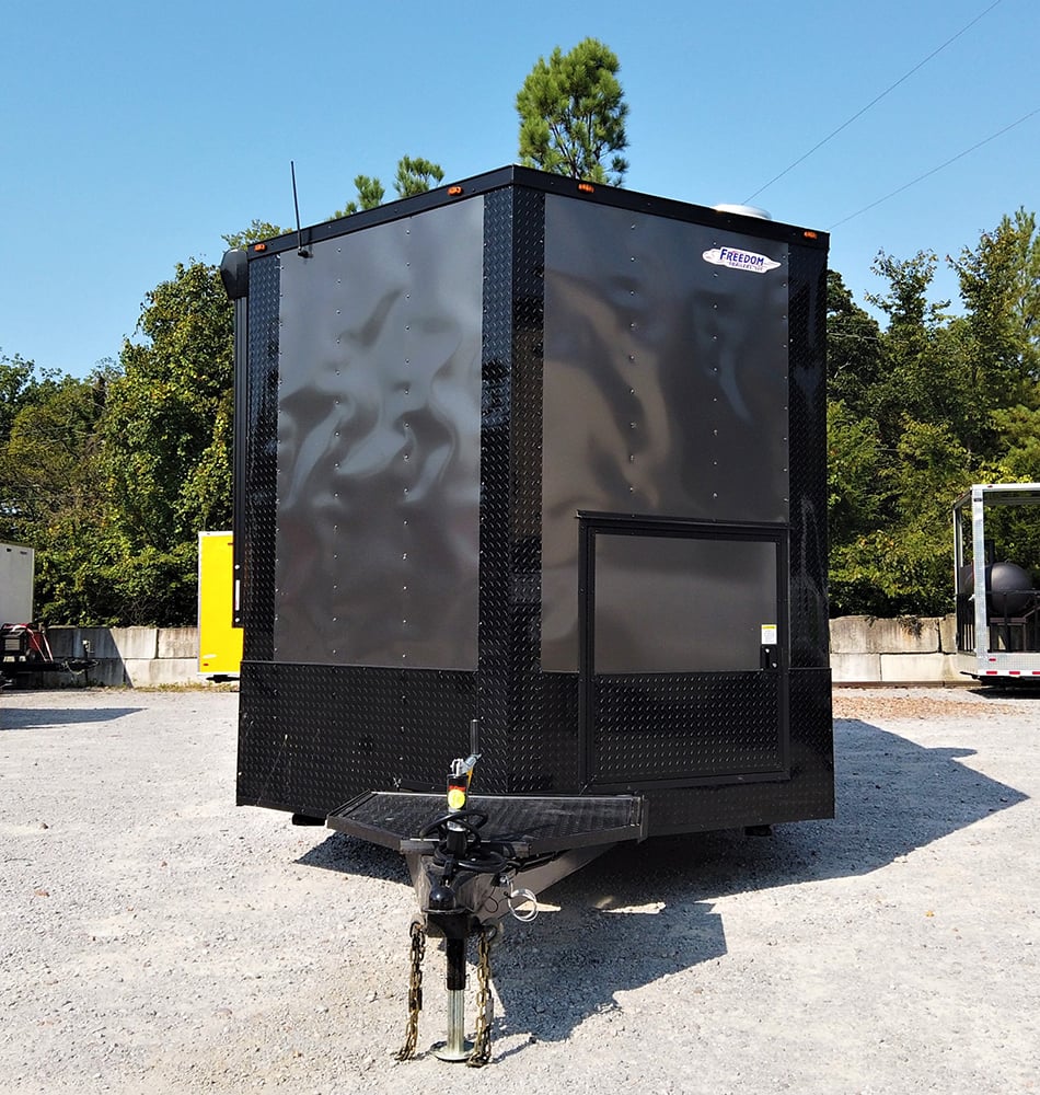 8.5' x 22' Black Porch Style Concession Food Trailer