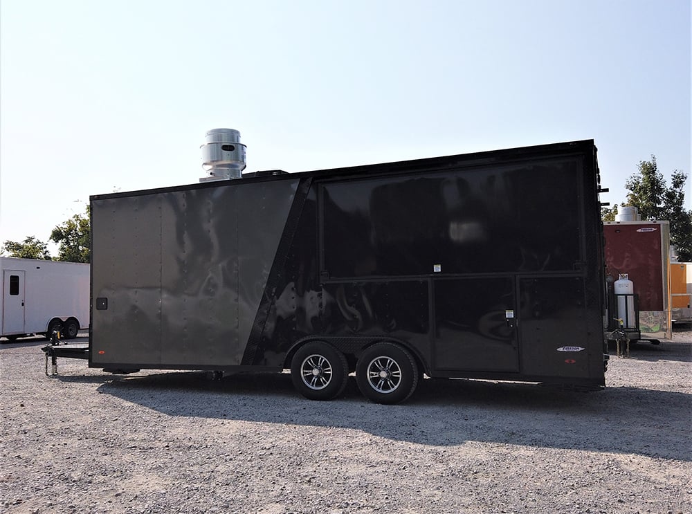 8.5' x 22' Black Porch Style Concession Food Trailer