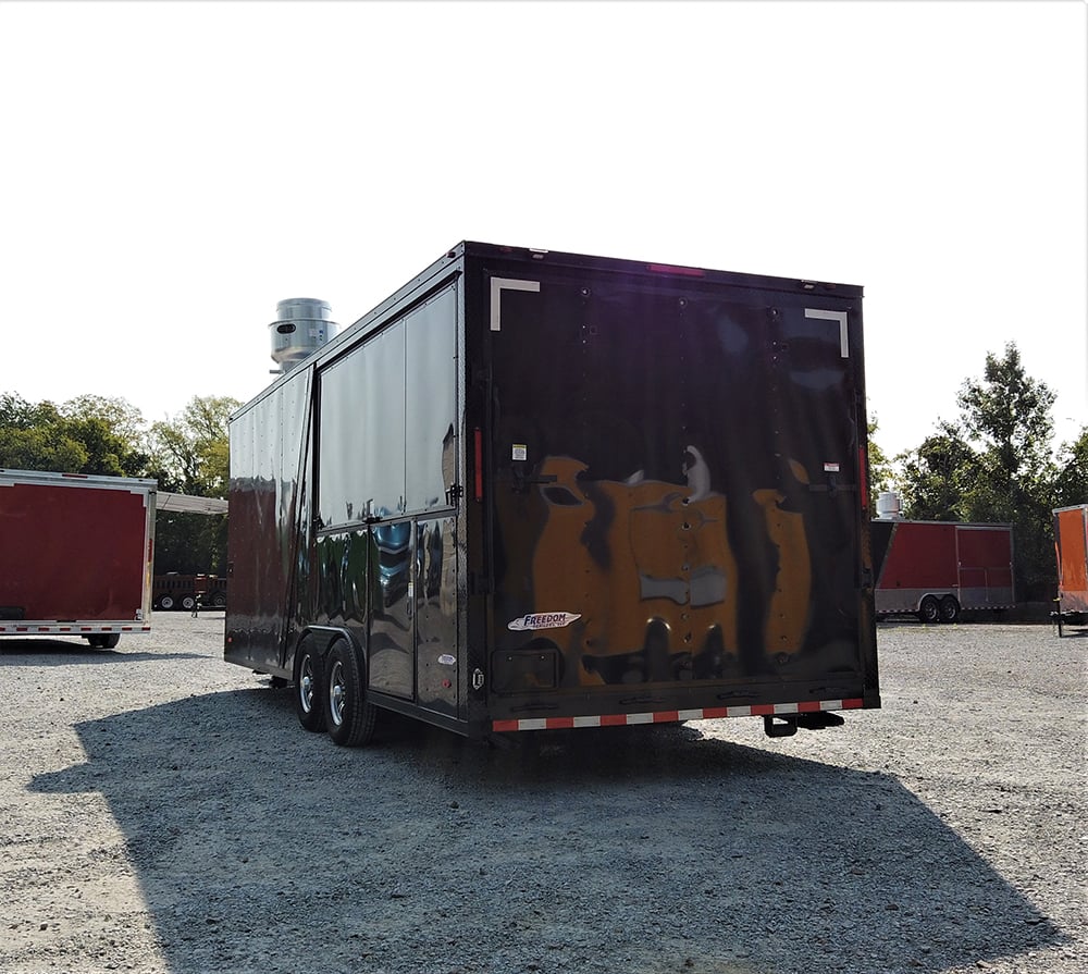 8.5' x 22' Black Porch Style Concession Food Trailer