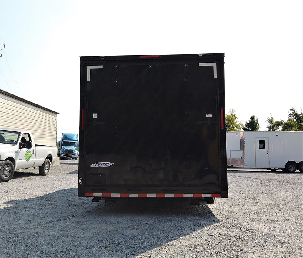 8.5' x 22' Black Porch Style Concession Food Trailer