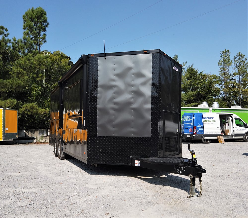 8.5' x 22' Black Porch Style Concession Food Trailer