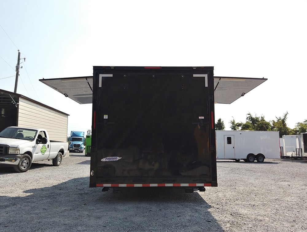 8.5' x 22' Black Porch Style Concession Food Trailer