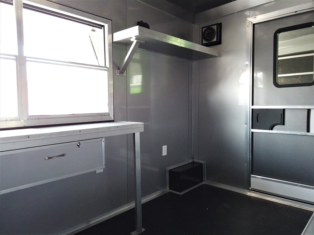 8.5' x 22' Black Porch Style Concession Food Trailer