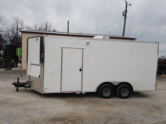 8.5 x 18 White Food Concession Trailer