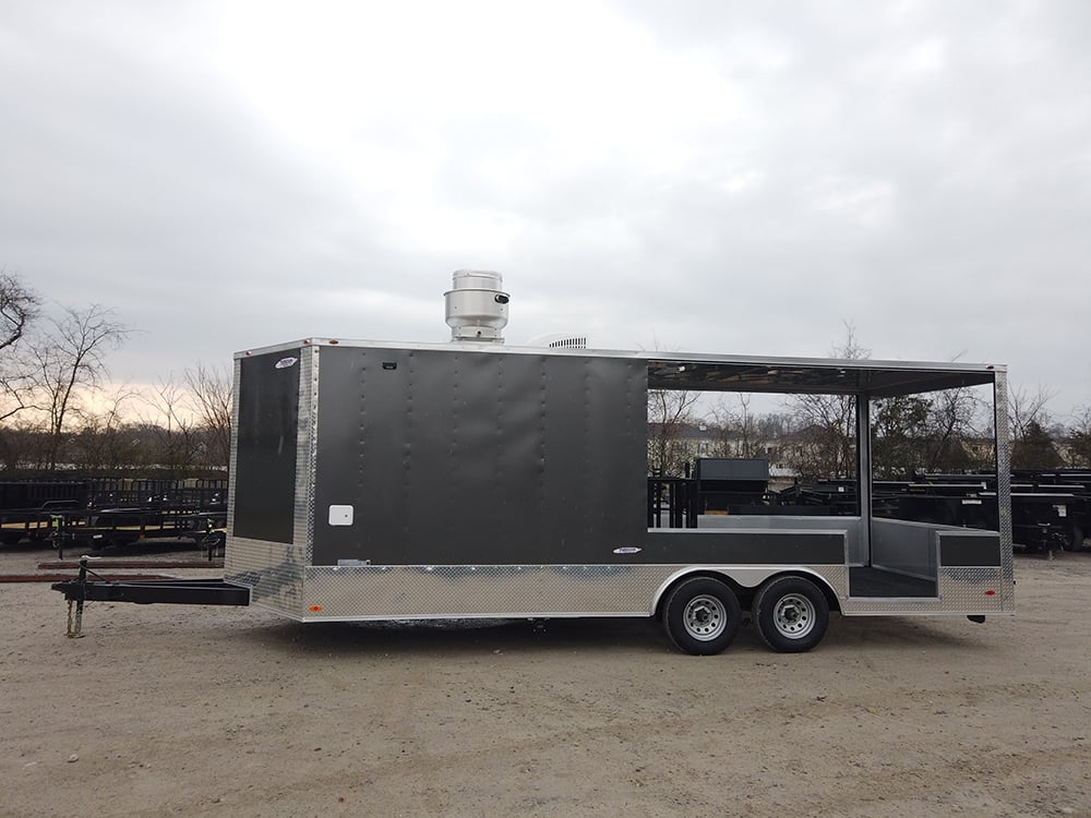 8.5 x 22 Grey Porch Style Concession Trailer