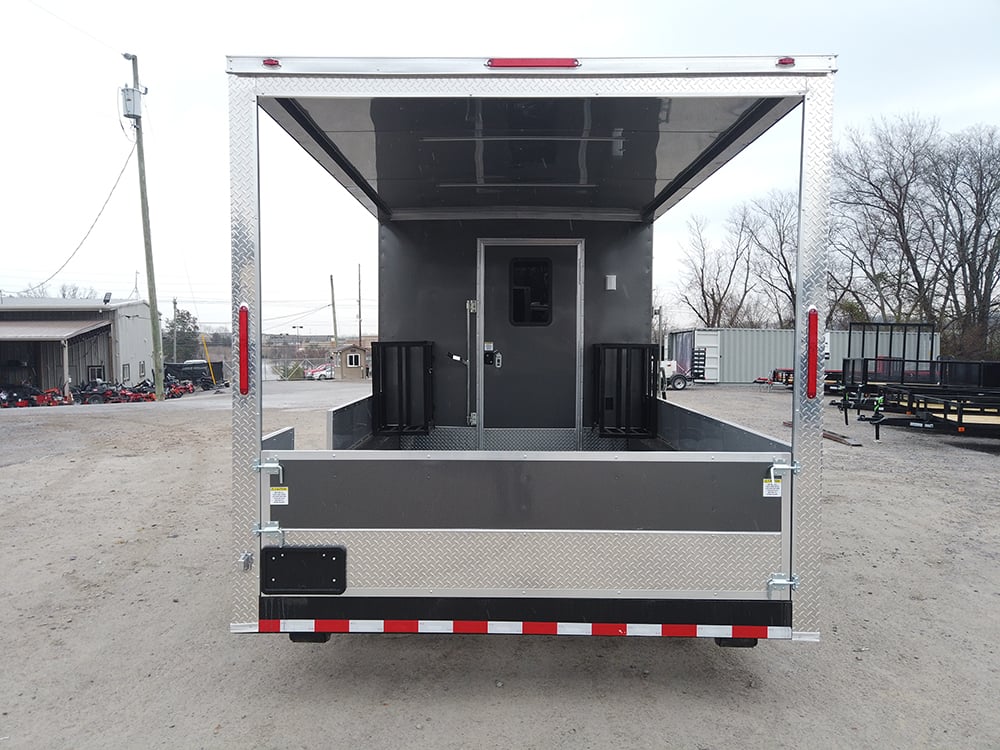 8.5 x 22 Grey Porch Style Concession Trailer