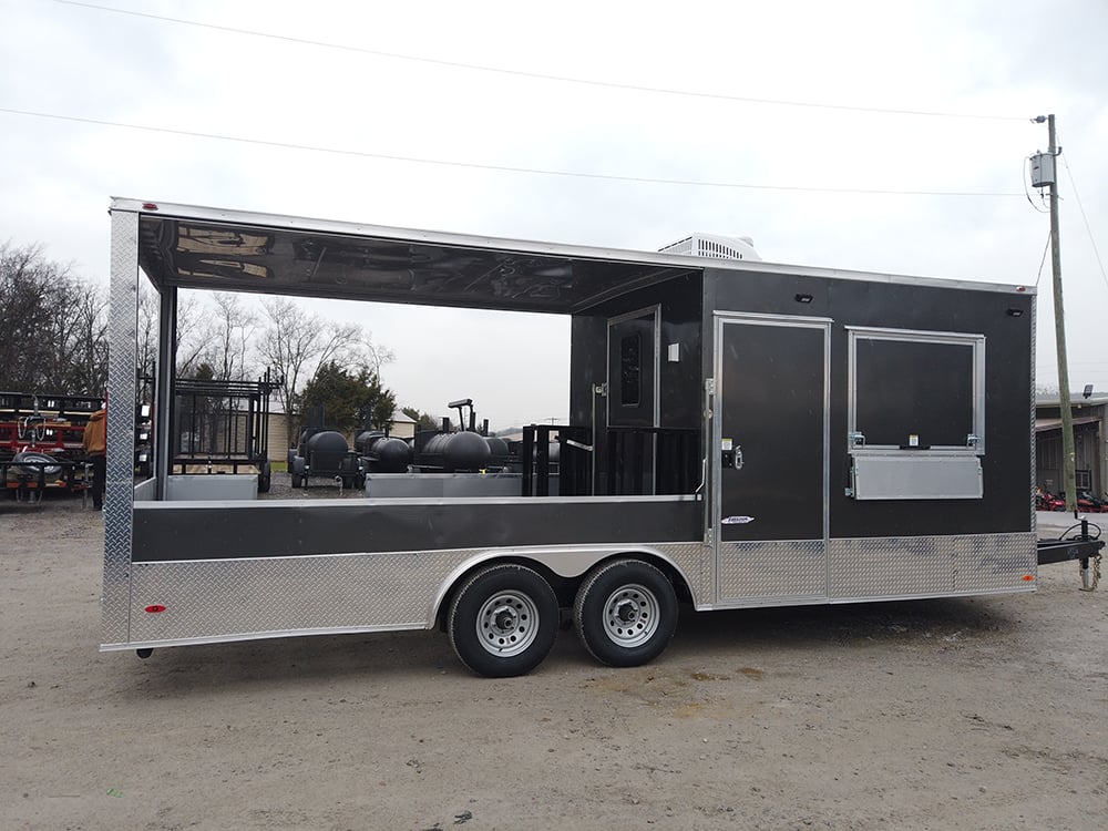 8.5 x 22 Grey Porch Style Concession Trailer