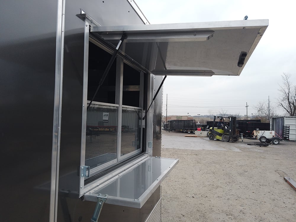 8.5 x 22 Grey Porch Style Concession Trailer