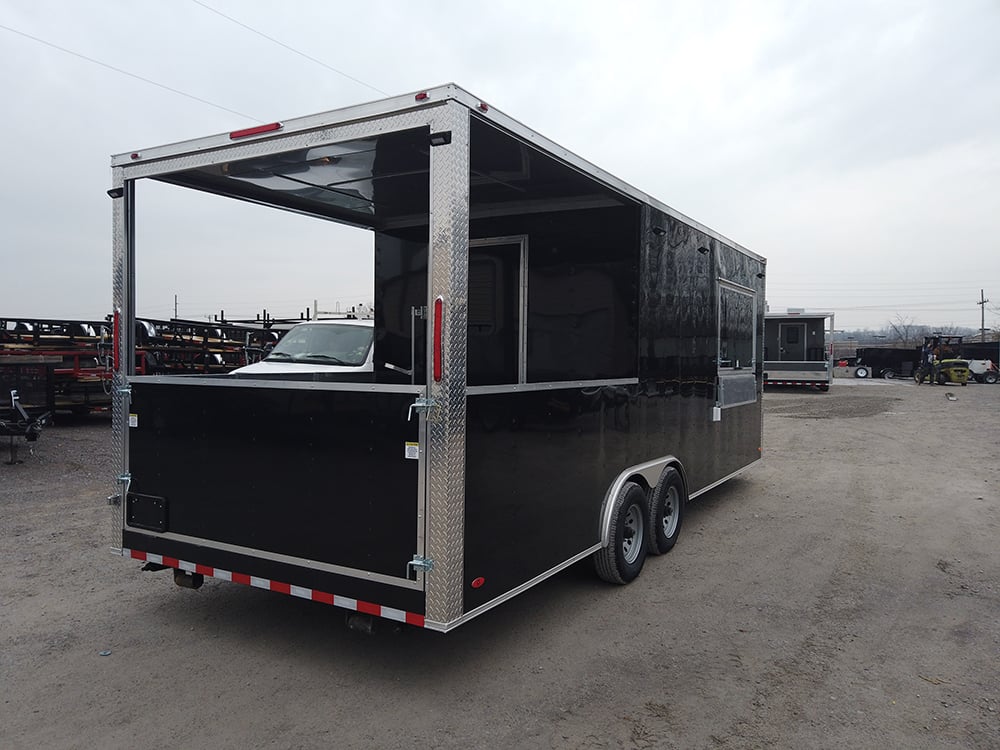 8.5 x 22 Black Porch Style Concession Food Trailer