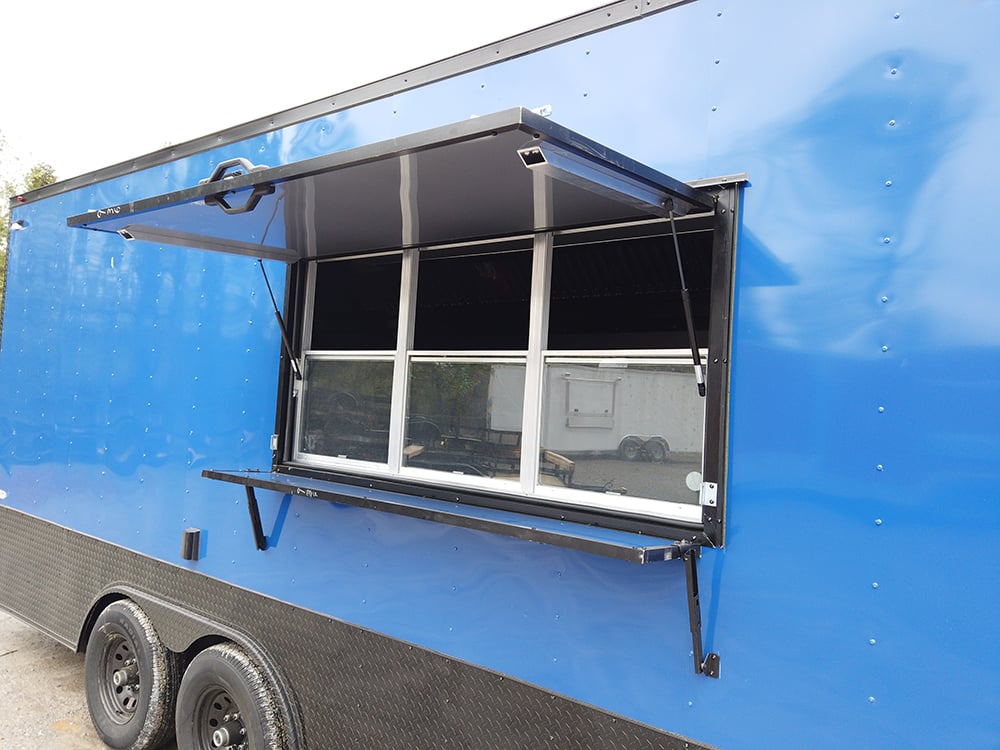 8.5 x 20 Blue Concession Food Trailer