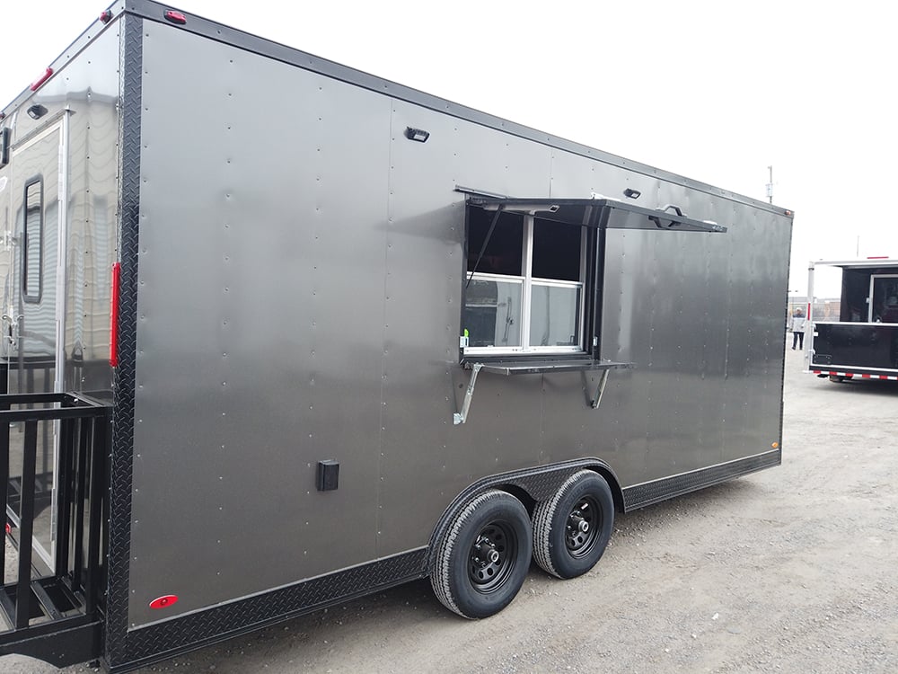 8.5 x 20 Grey Concession Food Trailer