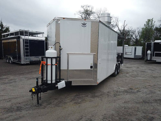 Concession Trailer 8.5' X 22' White BBQ Event Catering - SLE Equipment - 2