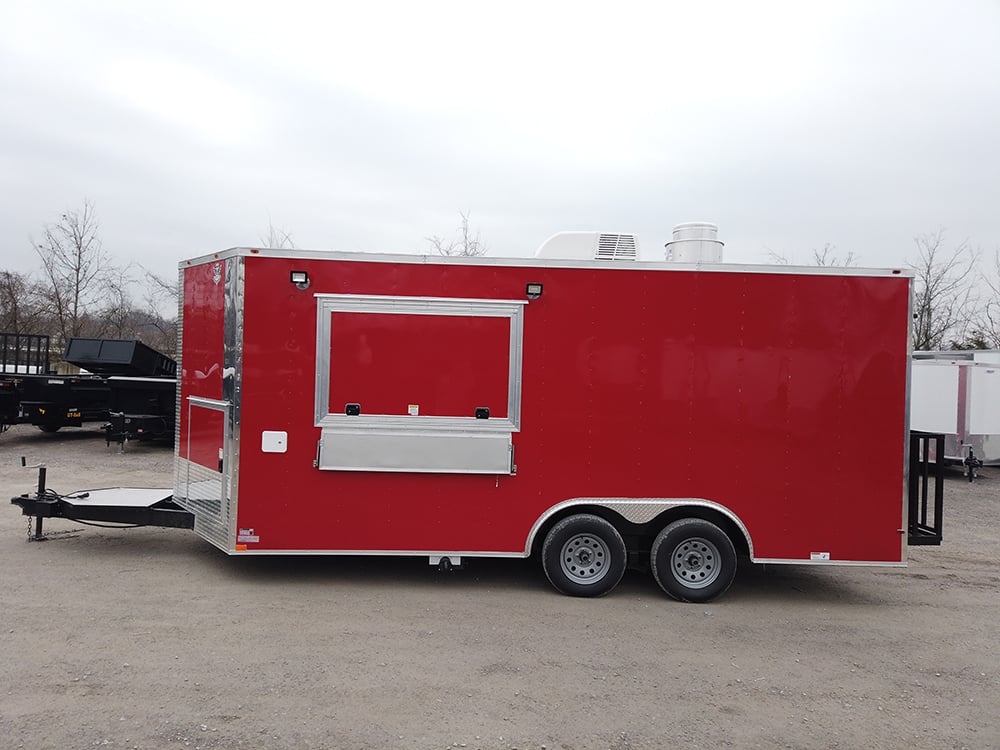 8.5 x 18 Red Food Concession Trailer