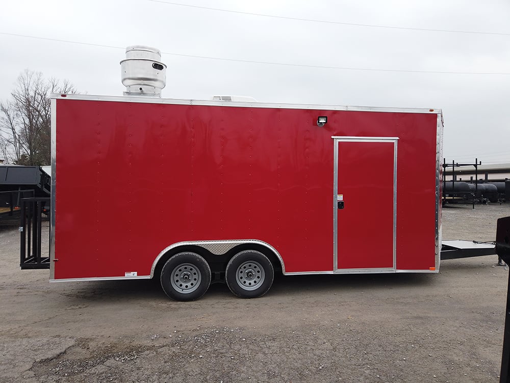 8.5 x 18 Red Food Concession Trailer