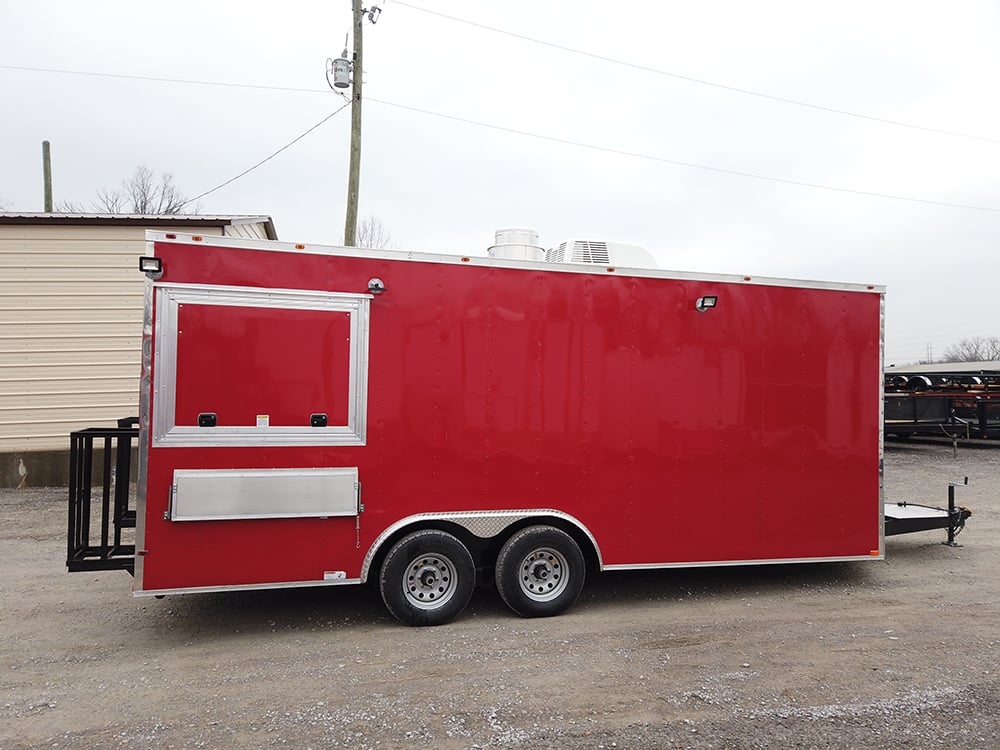 8.5 x 20 Victory Red Concession Food Trailer