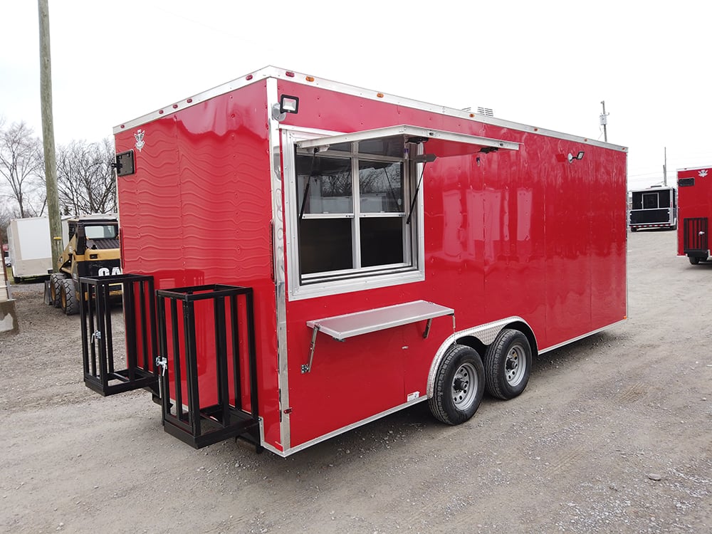 8.5 x 20 Victory Red Concession Food Trailer