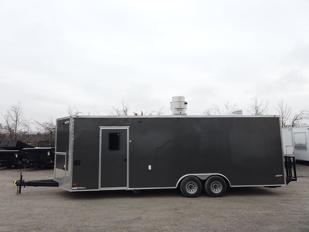 8.5 x 24 Grey Concessions Food Trailer