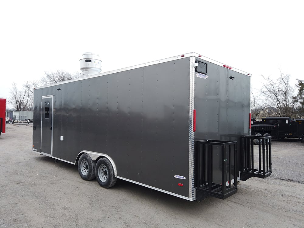 8.5 x 24 Grey Concessions Food Trailer