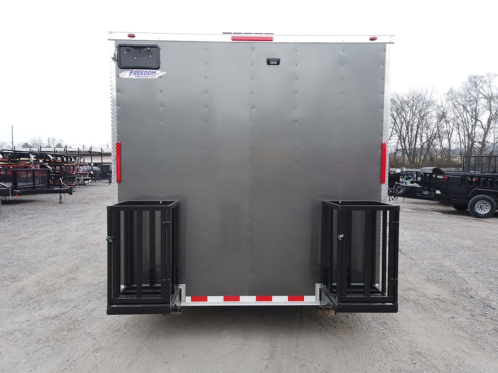 8.5 x 24 Grey Concessions Food Trailer