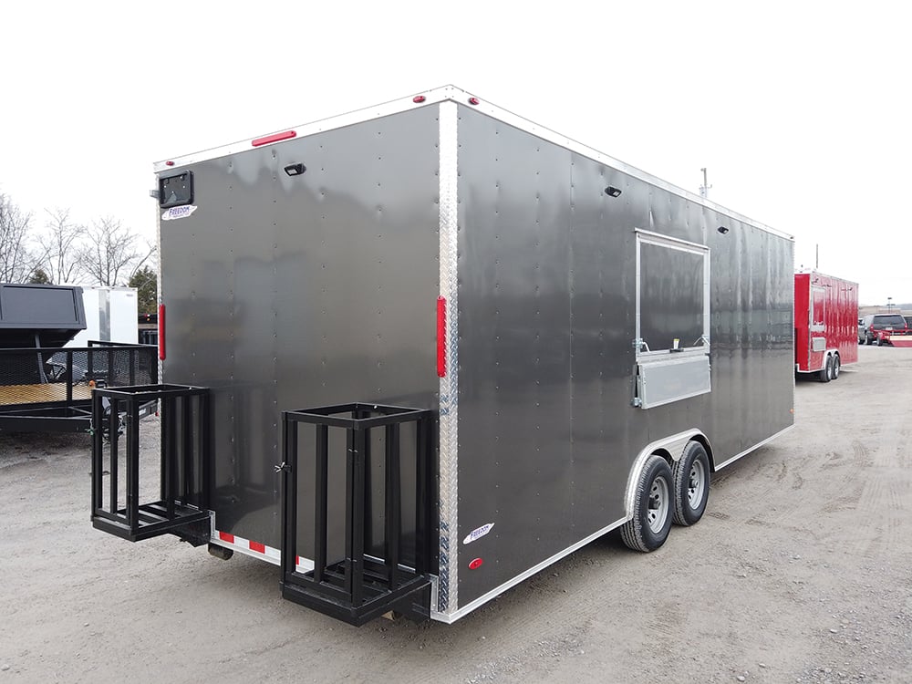 8.5 x 24 Grey Concessions Food Trailer